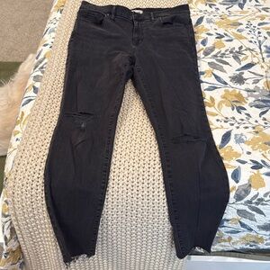 Madewell 9” high rise skinny jeans Black Sea distressed